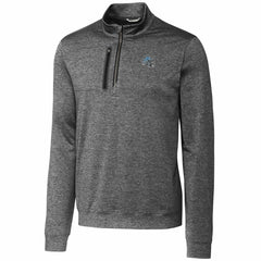 Detroit Lions Cutter & Buck Helmet Stealth Heathered Quarter-Zip Pullover Top Gray | NFL