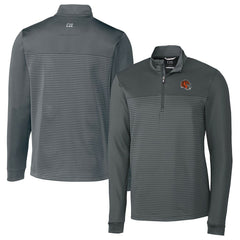 Cincinnati Bengals Cutter & Buck Traverse Stripe Stretch Quarter-Zip Pullover Top Gray | NFL