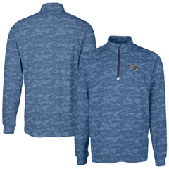 New England Patriots Cutter & Buck Helmet Traverse Camo Print Stretch Quarter-Zip Pullover Top Navy | NFL