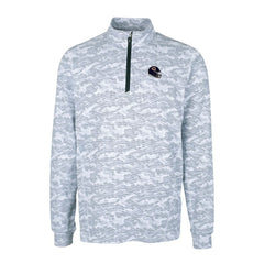 Chicago Bears Cutter & Buck Helmet Traverse Camo Print Stretch Quarter-Zip Pullover Top Charcoal | NFL