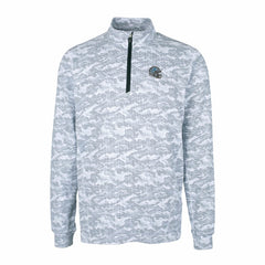 Detroit Lions Cutter & Buck Helmet Traverse Camo Print Stretch Quarter-Zip Pullover Top Charcoal | NFL