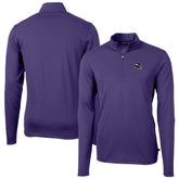 Minnesota Vikings Cutter & Buck Helmet Virtue Eco Pique Recycled Quarter-Zip Pullover Top Purple | NFL