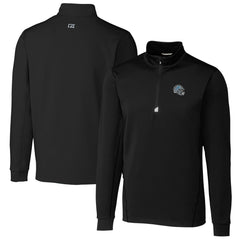 Detroit Lions Cutter & Buck Helmet Traverse Stretch Quarter-Zip Pullover Top Black | NFL