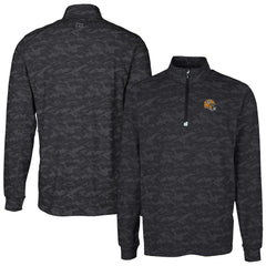 Green Bay Packers Cutter & Buck Helmet Traverse Camo Print Stretch Quarter-Zip Pullover Top Black | NFL