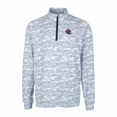 Tampa Bay Buccaneers Cutter & Buck Helmet Traverse Camo Print Stretch Quarter-Zip Pullover Top Charcoal | NFL