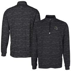 Baltimore Ravens Cutter & Buck Helmet Traverse Camo Print Stretch Quarter-Zip Pullover Top Black | NFL