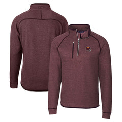 Washington Commanders Cutter & Buck Helmet Mainsail Sweater-Knit Half-Zip Pullover Jacket Burgundy | NFL