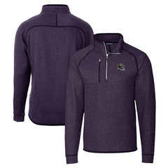 Baltimore Ravens Cutter & Buck Helmet Mainsail Sweater-Knit Half-Zip Pullover Jacket Purple | NFL