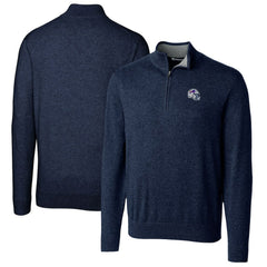 Buffalo Bills Cutter & Buck Helmet Lakemont Tri-Blend Quarter-Zip Pullover Sweater Navy | NFL