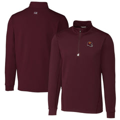 Washington Commanders Cutter & Buck Helmet Traverse Stretch Quarter-Zip Pullover Top Burgundy | NFL