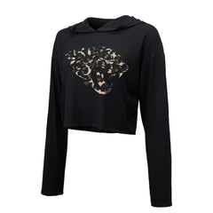 Trevor Lawrence Jacksonville Jaguars Majestic Threads Women's Leopard Player Name & Number Long Sleeve Cropped Hoodie Black | NFL