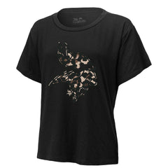 Justin Jefferson Minnesota Vikings Majestic Threads Women's Leopard Player Name & Number T-Shirt Black | NFL