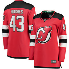Luke Hughes New Jersey Devils Fanatics Women's Home Breakaway Player Jersey - Red - NHL