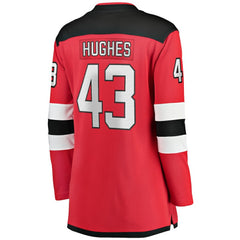 Luke Hughes New Jersey Devils Fanatics Women's Home Breakaway Player Jersey - Red - NHL