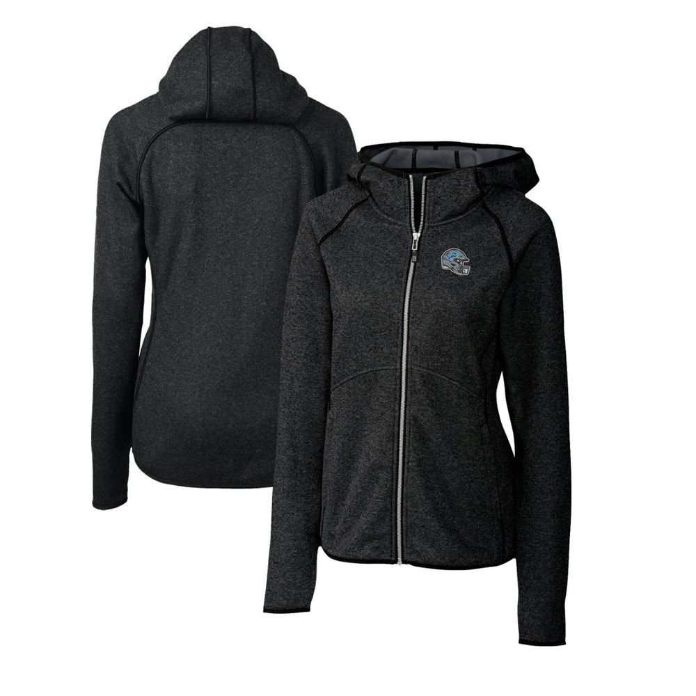 Detroit Lions Cutter & Buck Women's Helmet Logo Mainsail Sweater-Knit Full-Zip Hoodie Charcoal | NFL