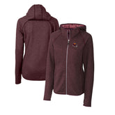 Washington Commanders Cutter & Buck Women's Helmet Logo Mainsail Sweater-Knit Full-Zip Hoodie Burgundy | NFL