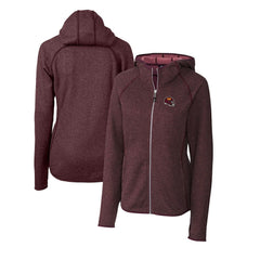 Washington Commanders Cutter & Buck Women's Helmet Logo Mainsail Sweater-Knit Full-Zip Hoodie Burgundy | NFL