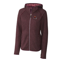 Washington Commanders Cutter & Buck Women's Helmet Logo Mainsail Sweater-Knit Full-Zip Hoodie Burgundy | NFL
