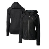 Baltimore Ravens Cutter & Buck Women's Helmet Logo Mainsail Sweater-Knit Full-Zip Hoodie Charcoal | NFL