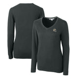 New Orleans Saints Cutter & Buck Women's Helmet Logo Lakemont Tri-Blend V-Neck Pullover Sweater Charcoal | NFL
