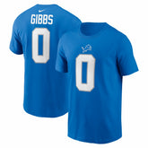 Jahmyr Gibbs Detroit Lions Name & Number T-Shirt Blue | Nike for Sale