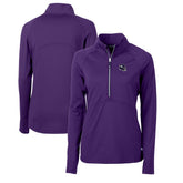 Minnesota Vikings Cutter & Buck Women's Helmet Logo Adapt Eco Knit Stretch Recycled Half-Zip Pullover Top Purple | NFL