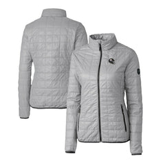 Pittsburgh Steelers Cutter & Buck Women's Helmet Logo Rainier PrimaLoft Eco Insulated Full-Zip Puffer Jacket Gray | NFL