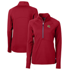 San Francisco 49ers Cutter & Buck Women's Helmet Logo Adapt Eco Knit Stretch Recycled Half-Zip Pullover Top Scarlet | NFL