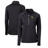 Green Bay Packers Cutter & Buck Women's Helmet Logo Adapt Eco Knit Stretch Recycled Half-Zip Pullover Top Black | NFL