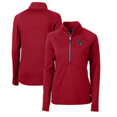 Houston Texans Cutter & Buck Women's Helmet Logo Adapt Eco Knit Stretch Recycled Half-Zip Pullover Top Red | NFL