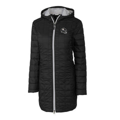 Pittsburgh Steelers Cutter & Buck Women's Helmet Logo Rainier Primaloft Eco Insulated Hooded Long Coat Black | NFL