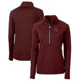 Washington Commanders Cutter & Buck Women's Helmet Logo Adapt Eco Knit Stretch Recycled Half-Zip Pullover Top Burgundy | NFL