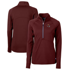 Washington Commanders Cutter & Buck Women's Helmet Logo Adapt Eco Knit Stretch Recycled Half-Zip Pullover Top Burgundy | NFL