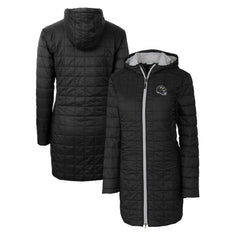 Baltimore Ravens Cutter & Buck Women's Helmet Logo Rainier Primaloft Eco Insulated Hooded Long Coat Black | NFL