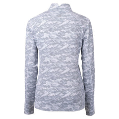 New Orleans Saints Cutter & Buck Women's Helmet Logo Traverse Camo Print Stretch Quarter-Zip Pullover Top Charcoal | NFL