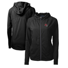 Kansas City Chiefs Cutter & Buck Women's Helmet Logo Adapt Eco Knit Hybrid Recycled Full-Zip Hoodie Black | NFL