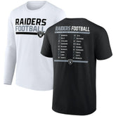 Las Vegas Raiders Two-Pack 2023 Schedule T-Shirt Combo Set Black/White | Fanatics