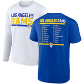 Los Angeles Rams Two-Pack 2023 Schedule T-Shirt Combo Set Royal/White | Fanatics