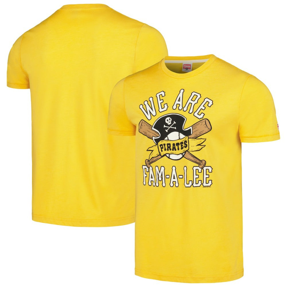 Pittsburgh Pirates Homage Doodle Collection We Are Fam-A-Lee Tri-Blend T-Shirt - MLB