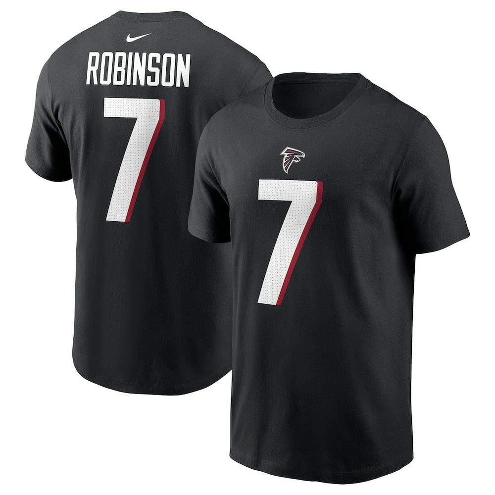 Bijan Robinson Atlanta Falcons Player Name & Number T-Shirt Black | Nike for Sale
