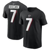 Bijan Robinson Atlanta Falcons Player Name & Number T-Shirt Black | Nike for Sale