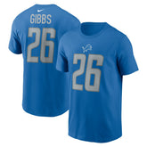 Jahmyr Gibbs Detroit Lions 2023 NFL Draft First Round Pick Player Name & Number T-Shirt Blue | Nike for Sale