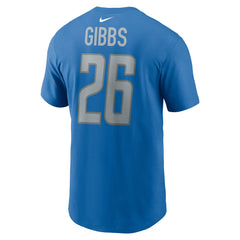 Jahmyr Gibbs Detroit Lions 2023 NFL Draft First Round Pick Player Name & Number T-Shirt Blue | Nike for Sale