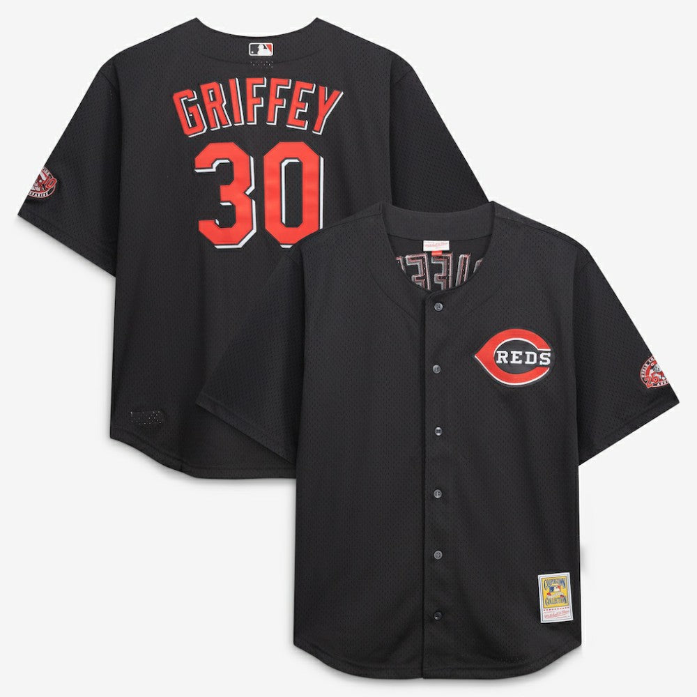 Ken Griffey Jr. Cincinnati Reds Mitchell & Ness Big & Tall Cooperstown Mesh Batting Practice Jersey - MLB