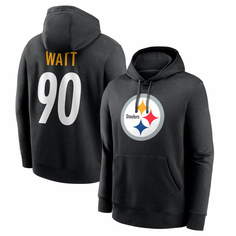 T.J. Watt Pittsburgh Steelers Name & Number Fleece Hoodie Black | Nike for Sale