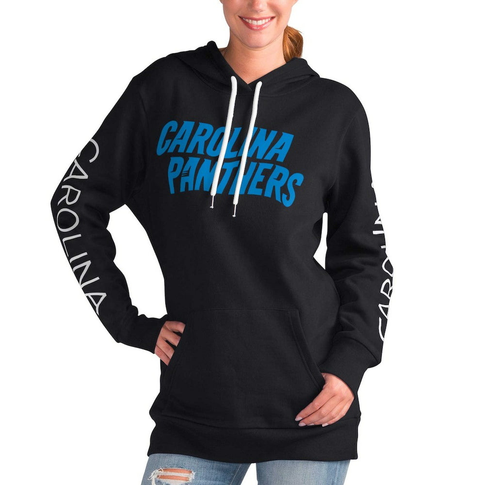 Carolina Panthers G-III 4Her by Carl Banks Women's Extra Inning Pullover Hoodie Black | NFL