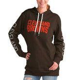 Cleveland Browns G-III 4Her by Carl Banks Women's Extra Inning Pullover Hoodie Brown | NFL