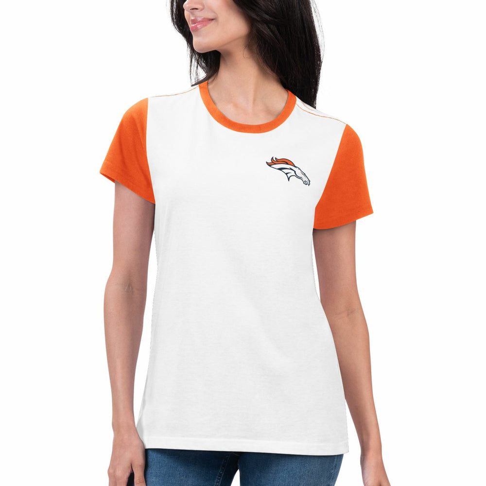 Denver Broncos G-III 4Her by Carl Banks Women's Fashion Illustration T-Shirt White/Orange | NFL