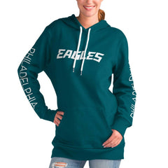 Philadelphia Eagles G-III 4Her by Carl Banks Women's Extra Inning Pullover Hoodie Midnight Green | NFL