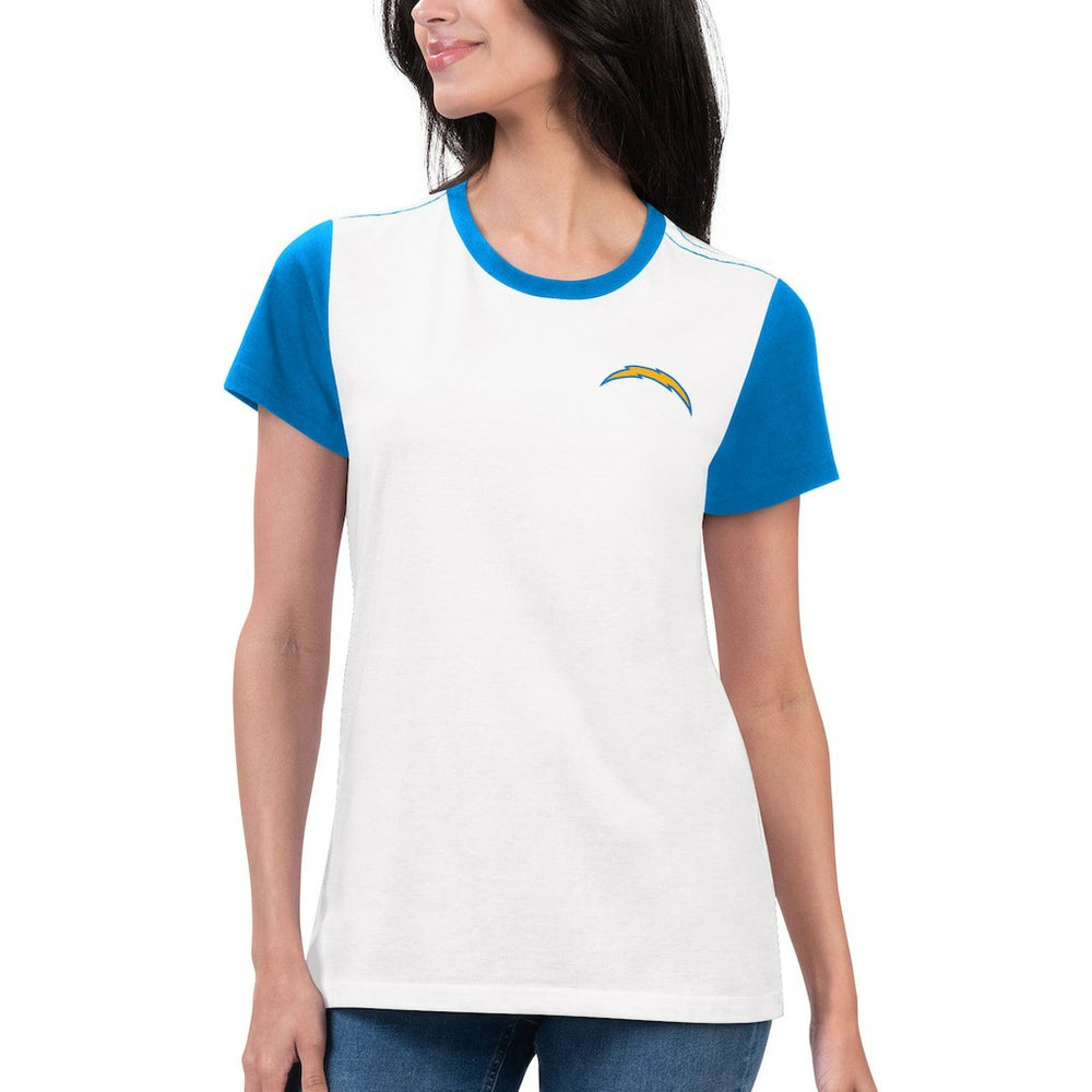 Los Angeles Chargers G-III 4Her by Carl Banks Women's Fashion Illustration T-Shirt White/Powder Blue | NFL